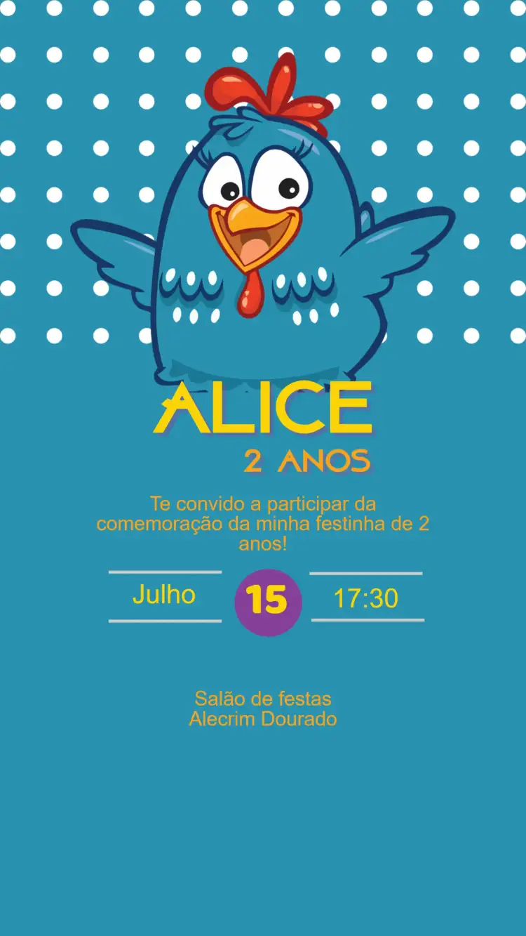 Convite Aniversário Galinha Pintadinha