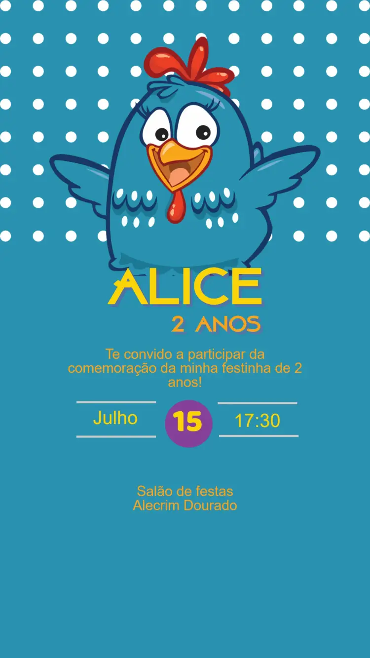 Convite Aniversário Galinha Pintadinha