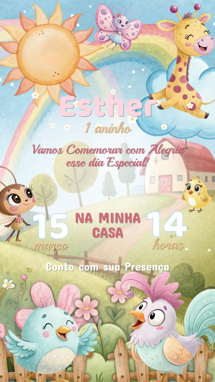 Convite Aniversário Galinha Pintadinha Candy