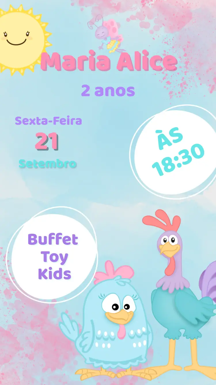 Convite Aniversário Galinha Pintadinha