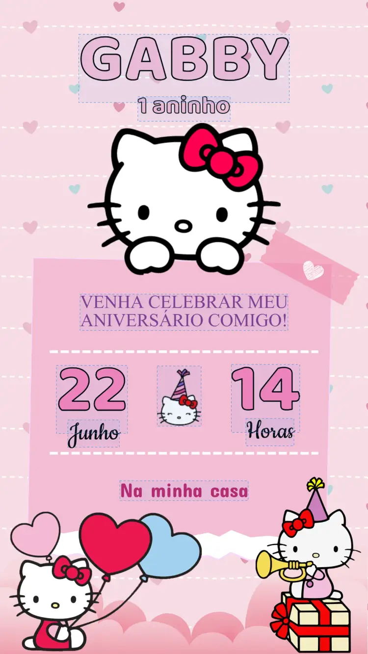 Convite Aniversário Hello Kitty