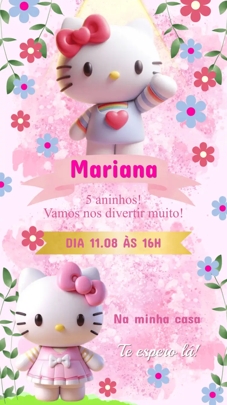 Convite Aniversário Hello Kitty