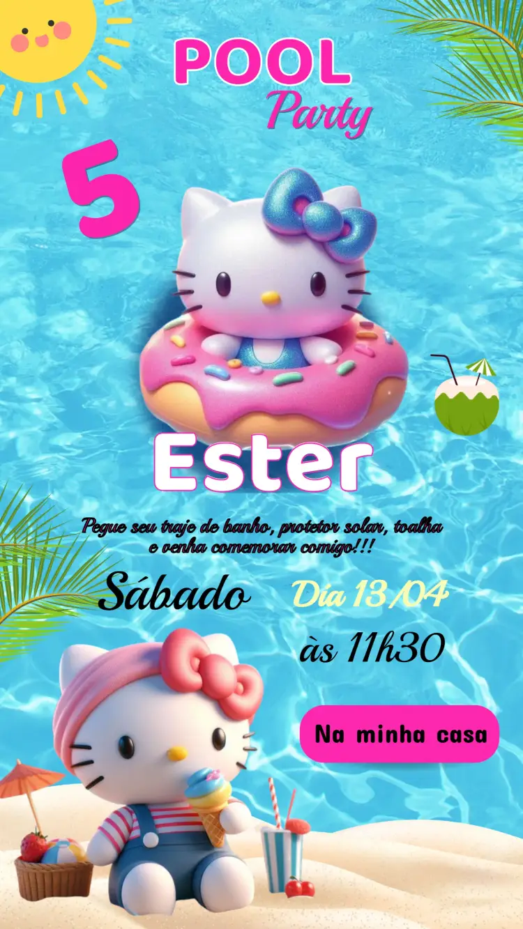 Convite Aniversário Hello Kitty