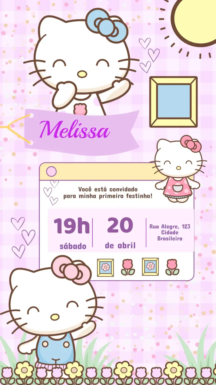 Convite Aniversário Hello Kitty