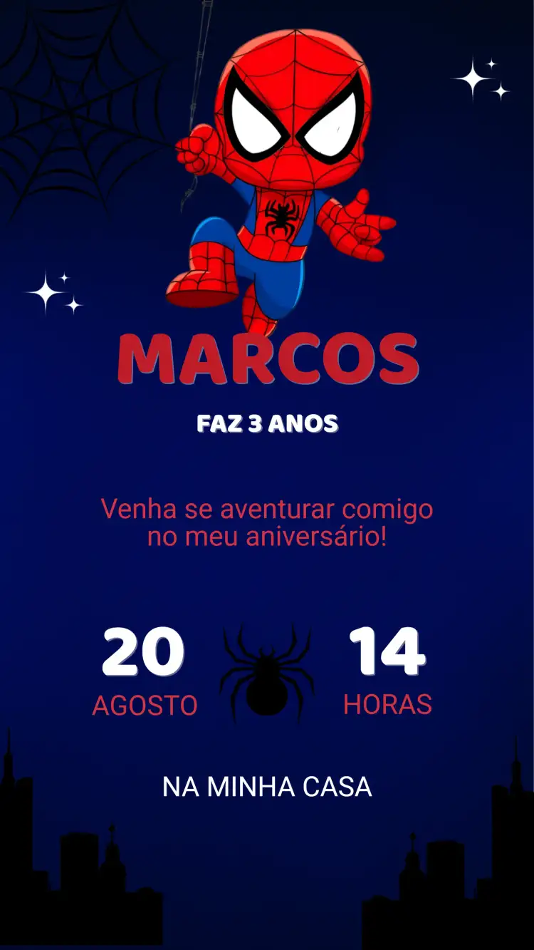 Convite Aniversário - Homem Aranha