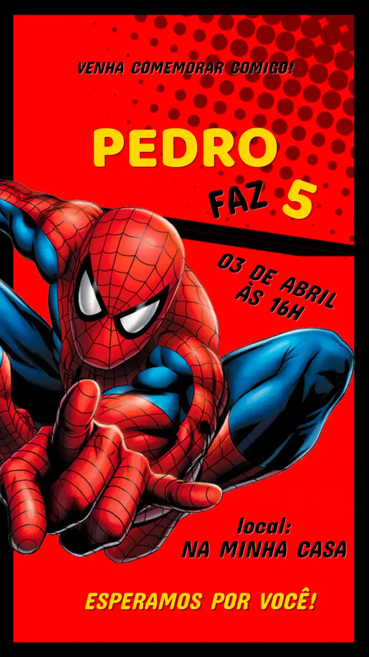 Convite Aniversário - Homem Aranha