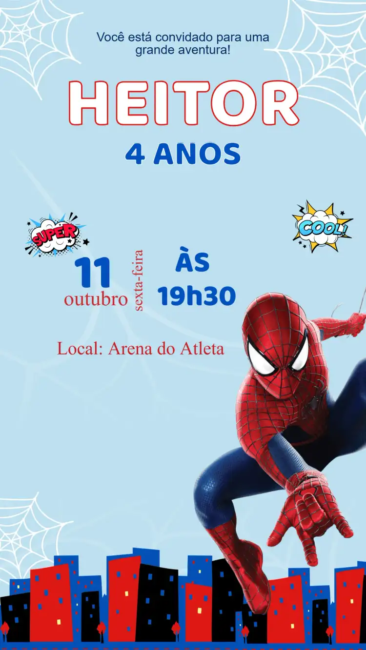 Convite Aniversário Homem Aranha