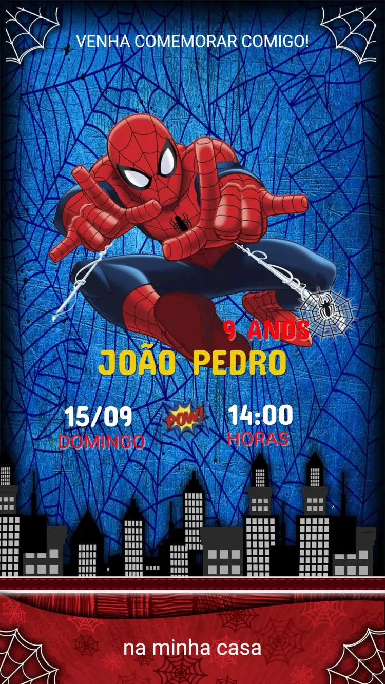 Convite Aniversário - Homem Aranha