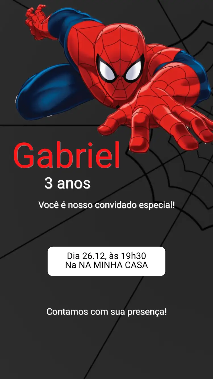 Convite Aniversário - Homem Aranha