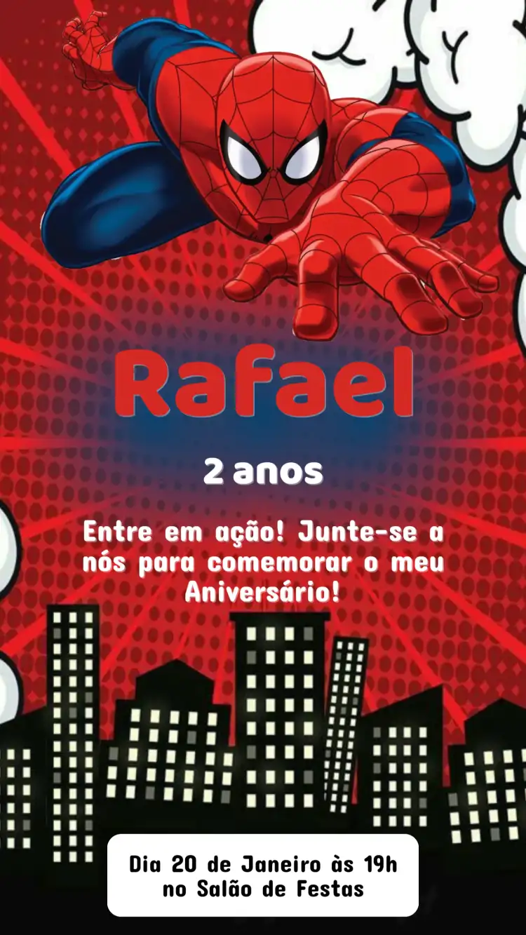 Convite Aniversário - Homem Aranha
