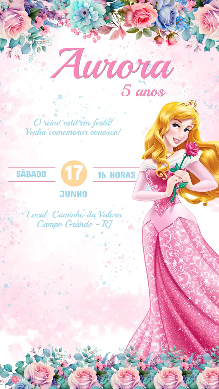 Invitation Children's Birthday Invitation AURORA – Kids' Birthday Party theme fantasy, magical, colorful, fun-filled, childlike illustrations, sparkle
