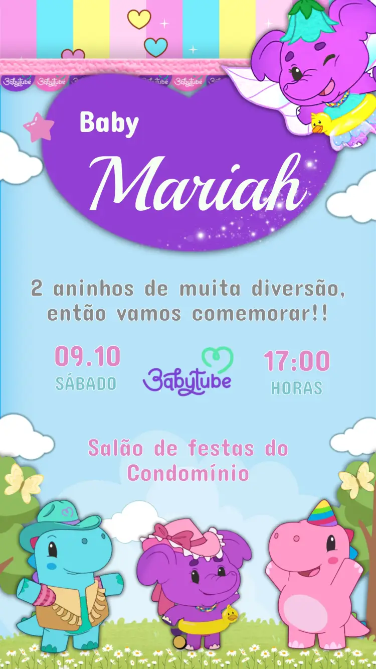 Convite Aniversário Infantil Babytube