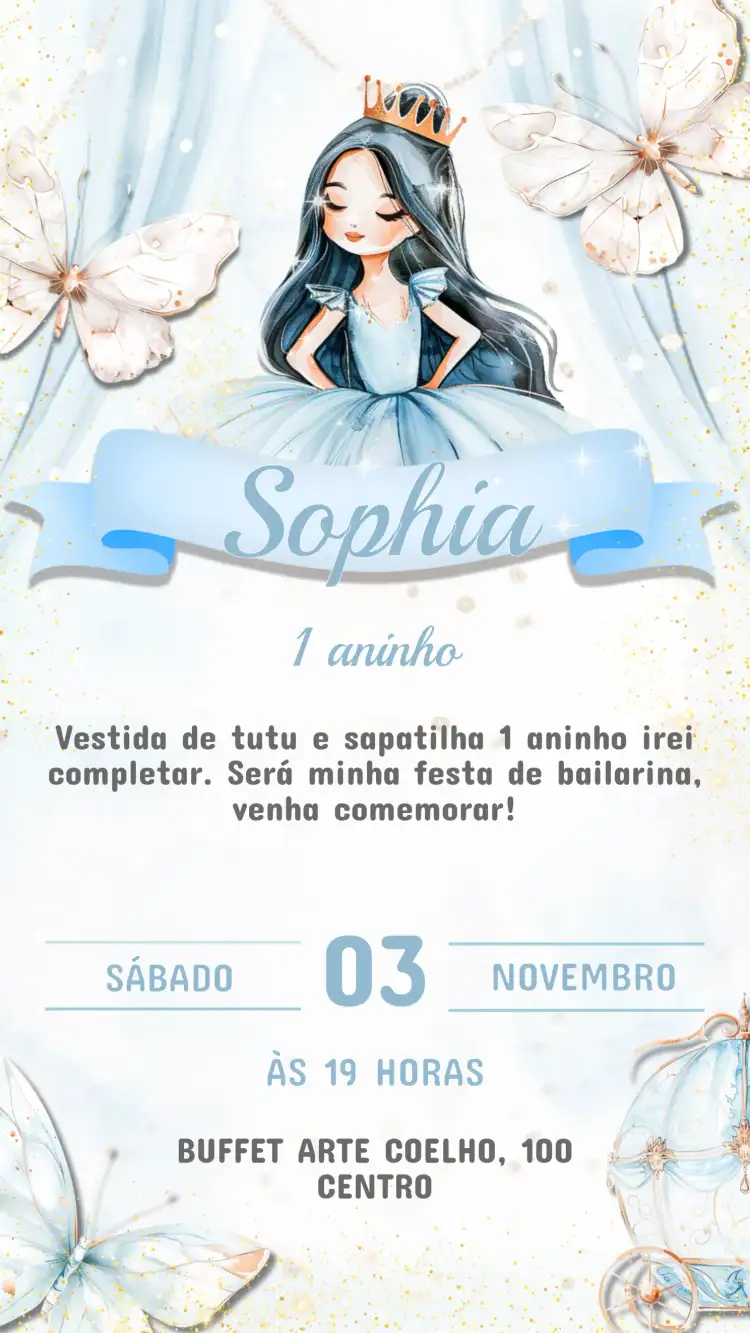 Invitación Cumpleaños Infantil Bailarina