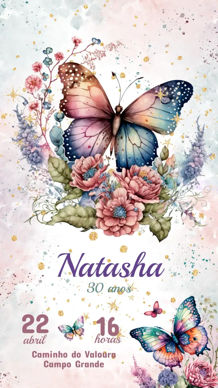 Children's Birthday Invitation BUTTERFLIES