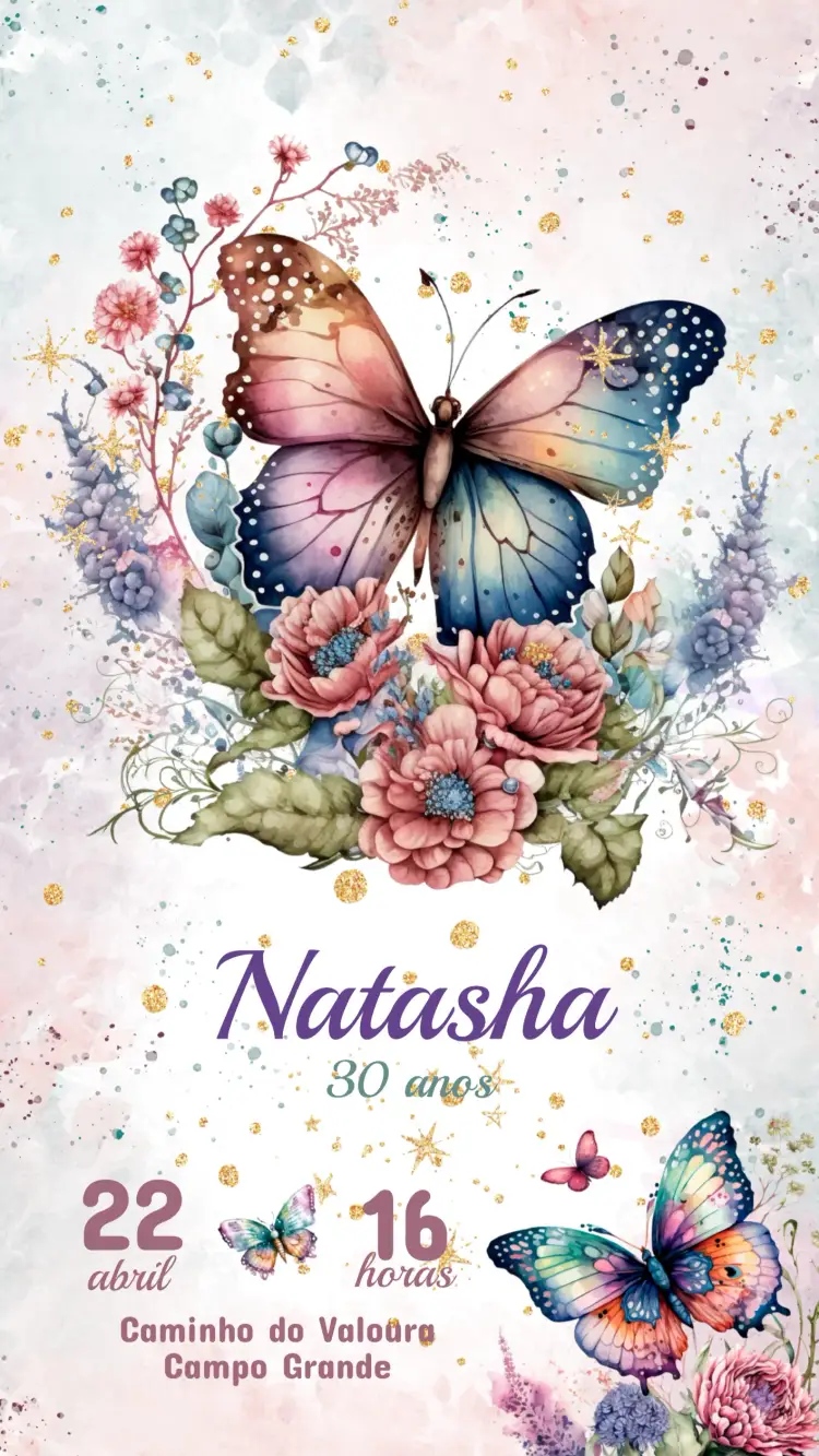 Children's Birthday Invitation BUTTERFLIES