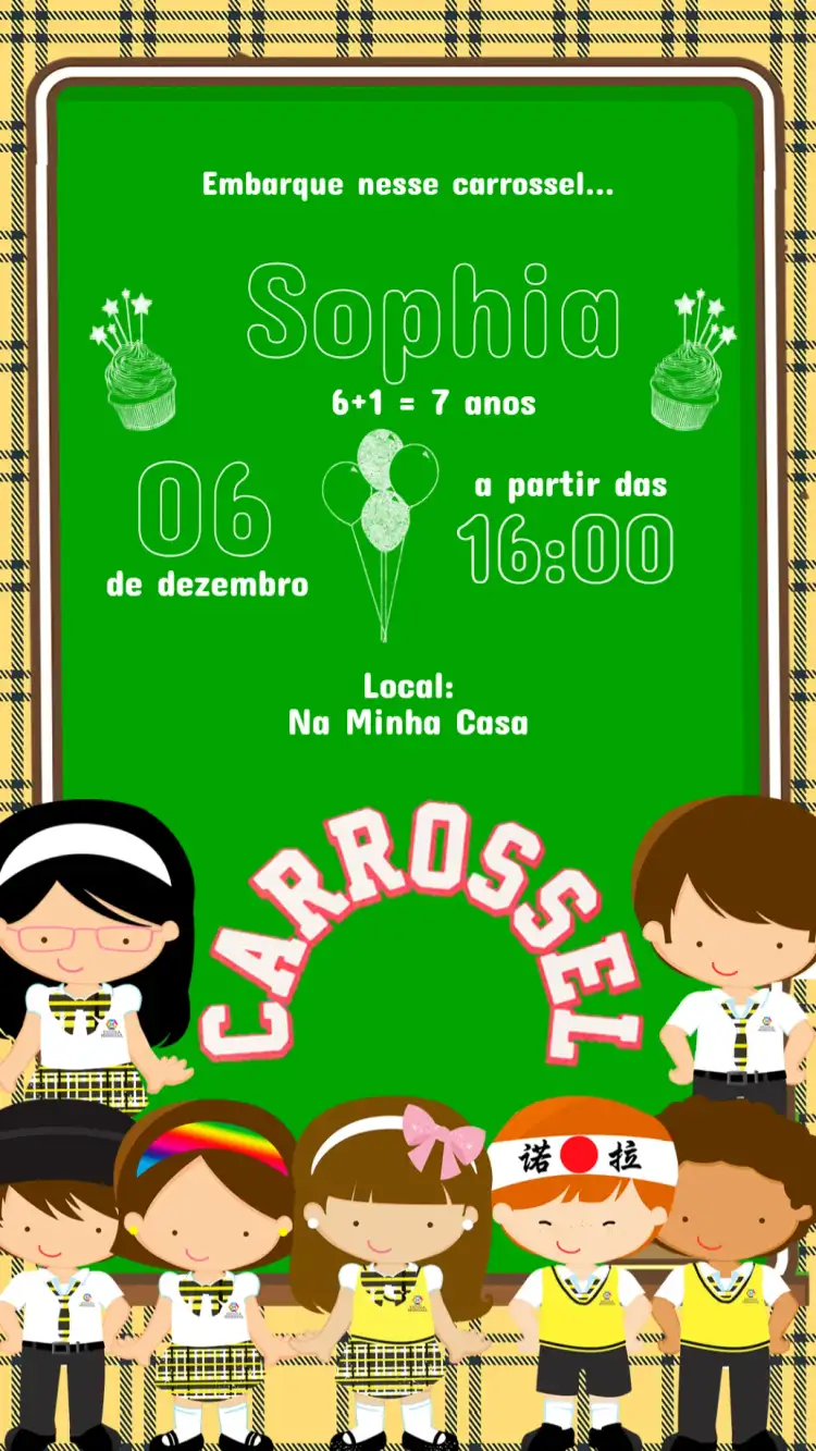 Convite Aniversário Infantil CARROSSEL