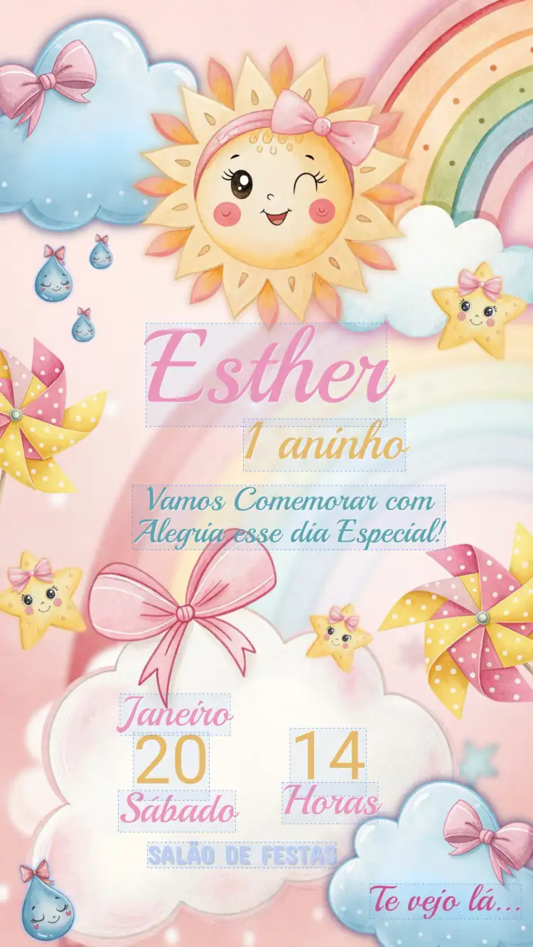 Convite Aniversário Infantil Chuva de Amor