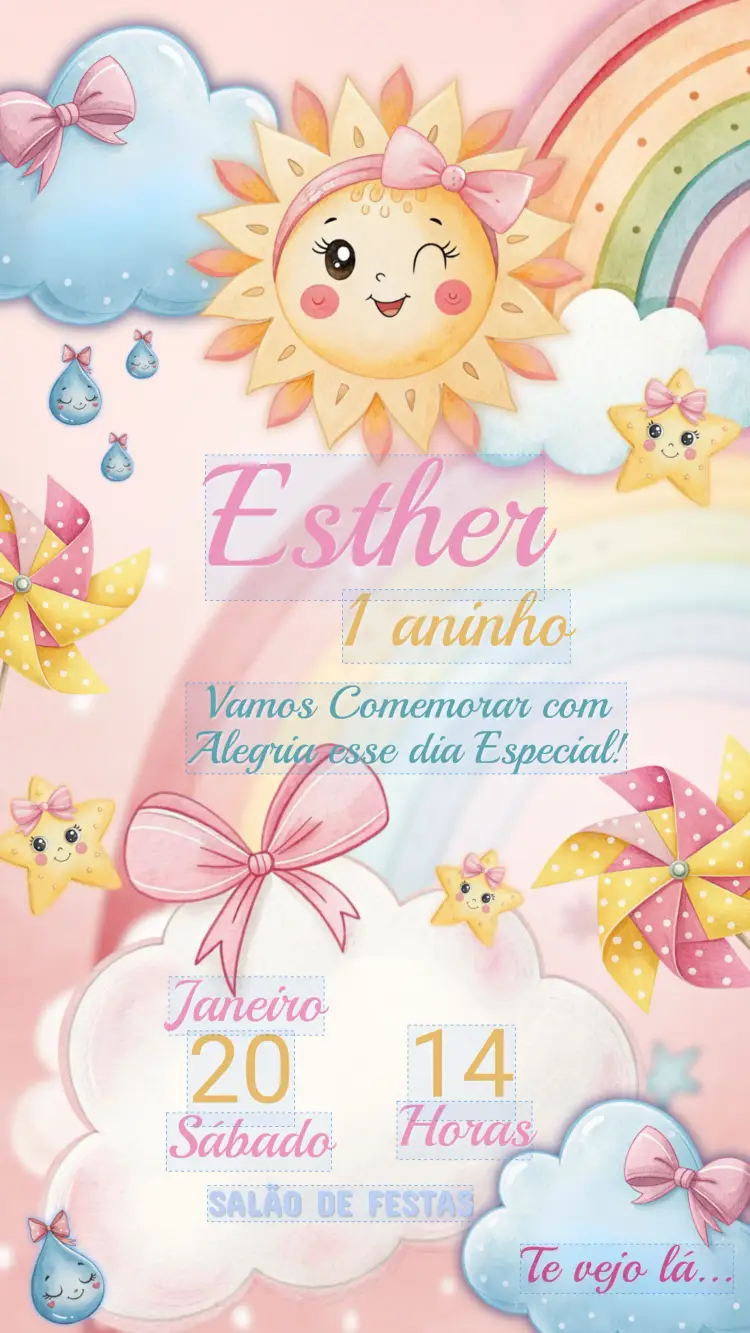 Convite Aniversário Infantil Chuva de Amor