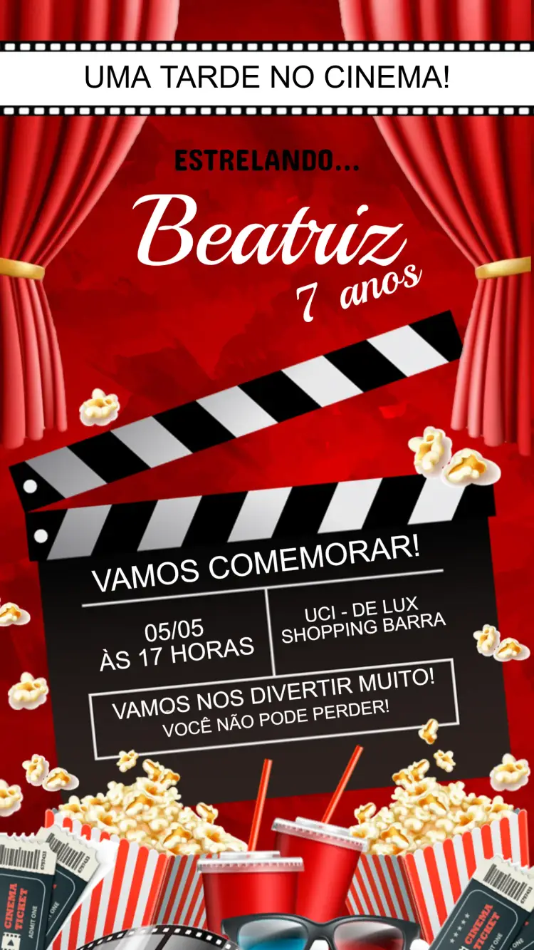 Children's Birthday Invitation CINEMA