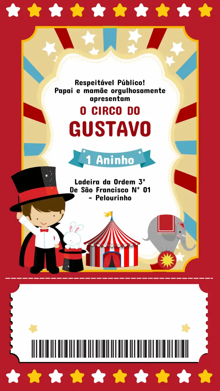 Children's Circus Birthday Invitation