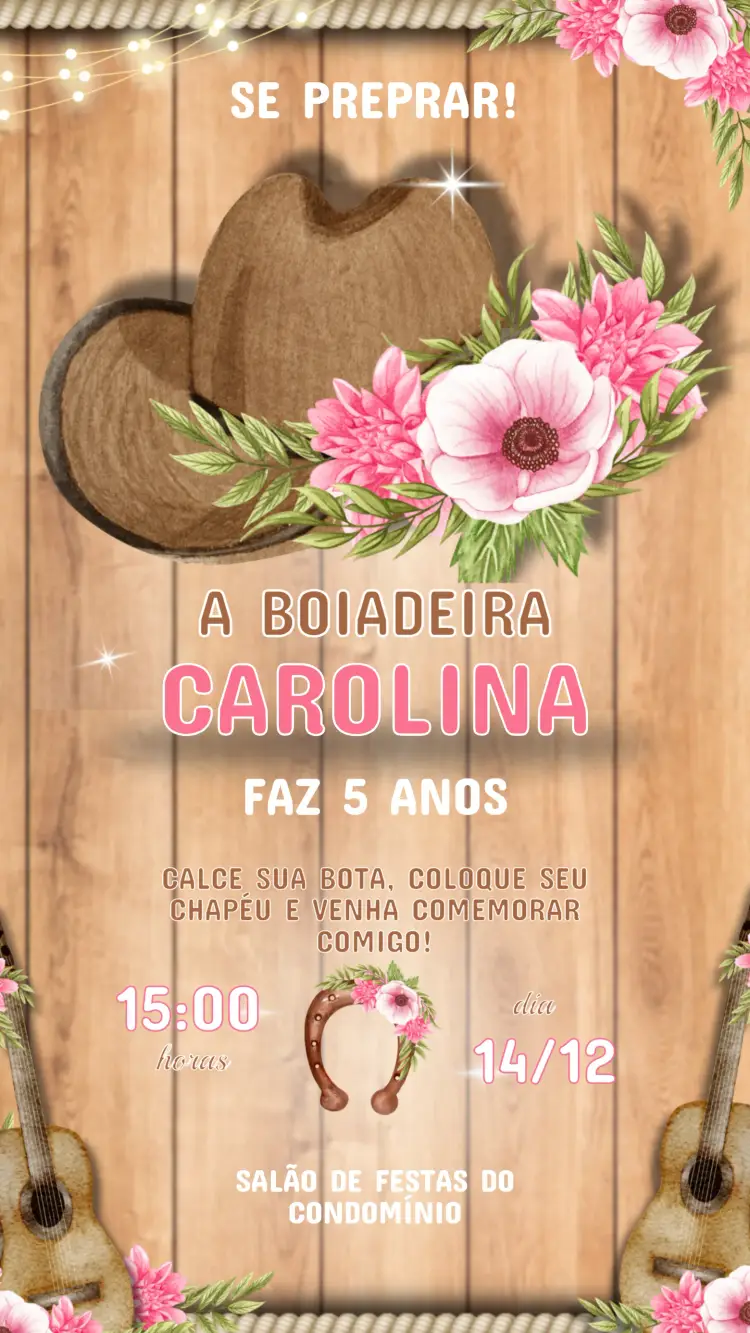 Convite Aniversário Infantil Country Girl