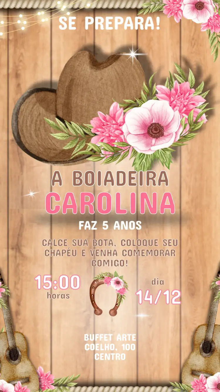 Country Girl Kids Birthday Invitation