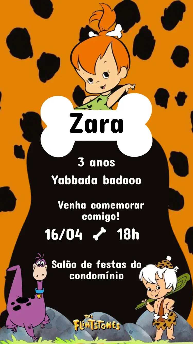 Convite Aniversário Infantil FLINSTONES