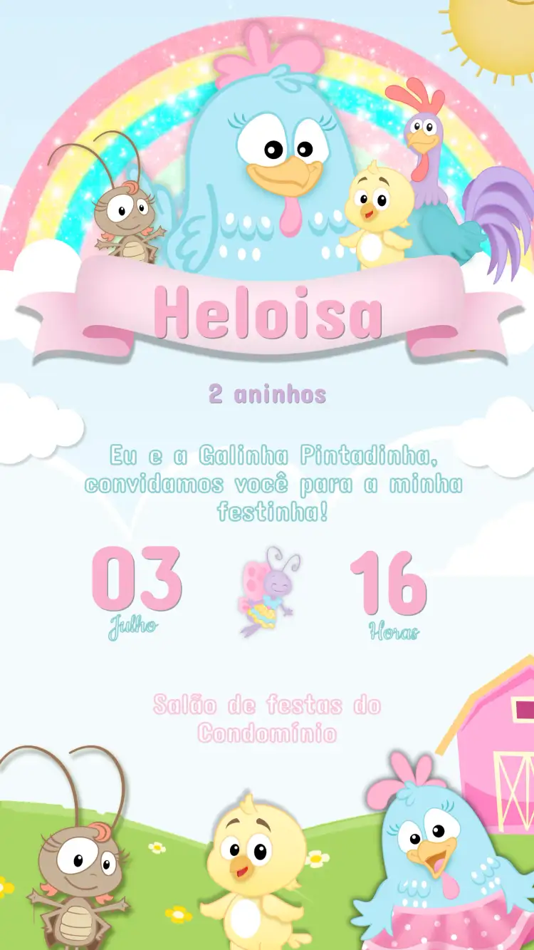 Invitation Children's Birthday Invitation Little Chick Birthday – Kids' Birthday Party theme colorful, fun, playful, childlike, cheerful