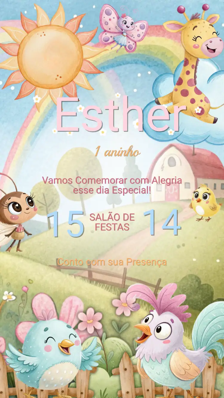 Convite Aniversário Infantil Galinha Pintadinha