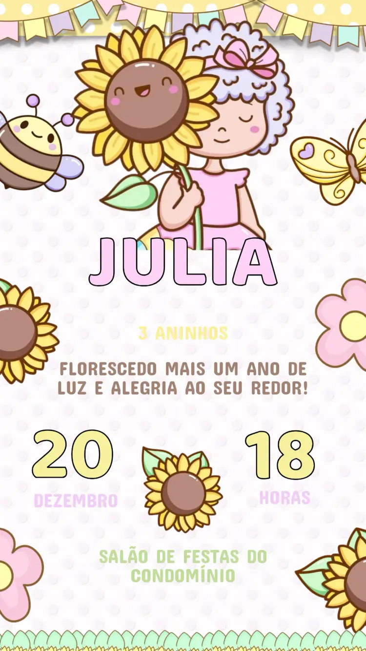 Children's Sunflower Birthday Invitation