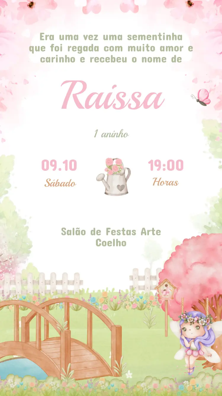 Children's Birthday Invitation Enchanted Garden