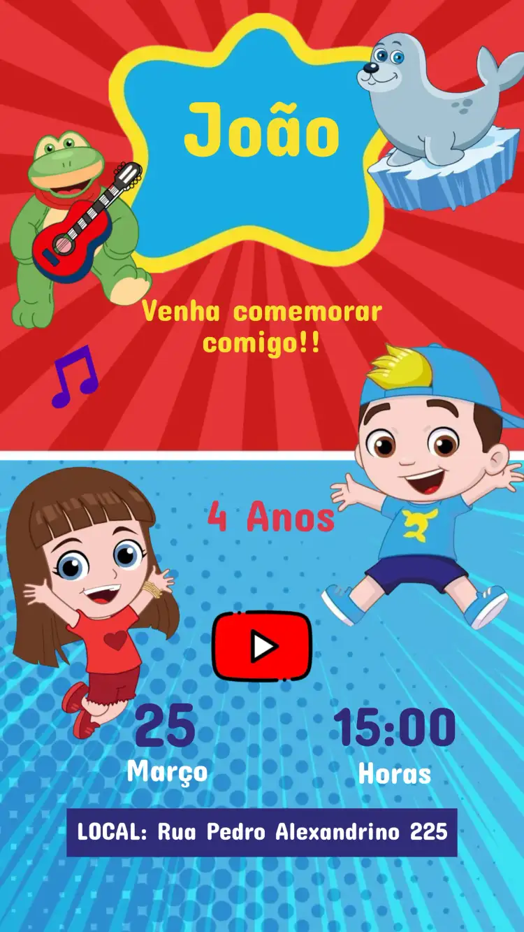 Convite Aniversário Infantil LUCCAS NETO