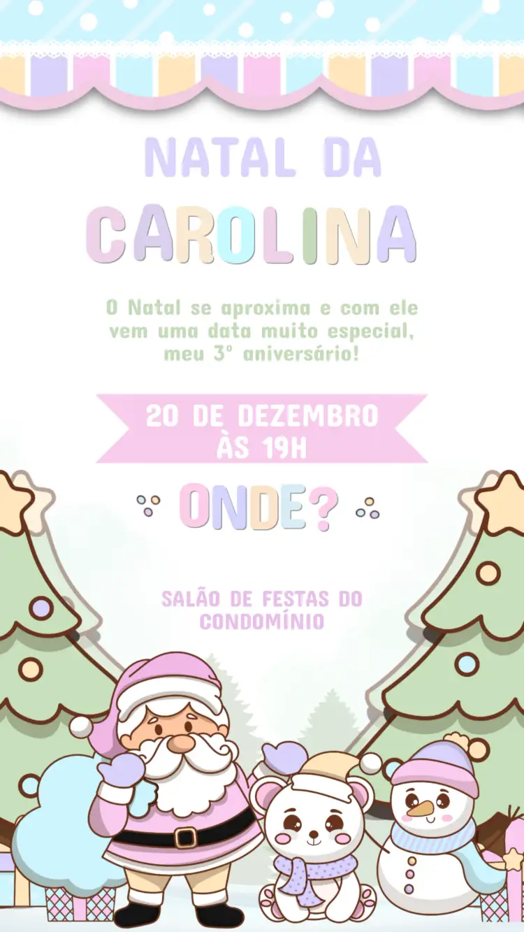 Invitation Children's Christmas Birthday Invitation – Kids' Birthday Party theme colorful, festive, Christmas-themed, fun, cheerful