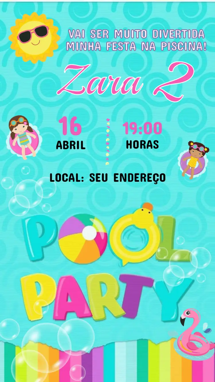 Children's Birthday Invitation OK POOL PARTY