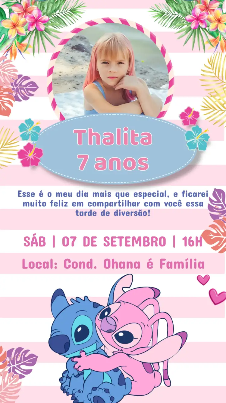 Invitation STITCH AND ANGEL Kids Birthday Invitation – Kids' Birthday Party theme fun, colorful, childish, lively, themed, modern