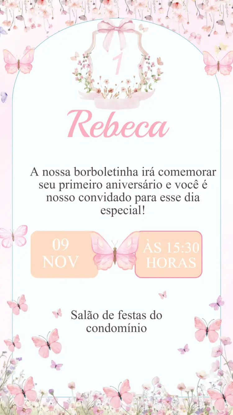 Convite Aniversário Jardim das Borboletas