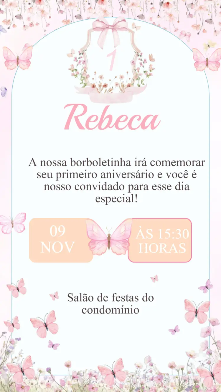 Convite Aniversário Jardim das Borboletas