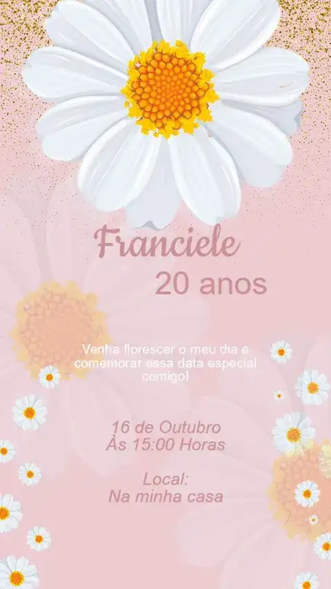 Convite Aniversário Jardim das Margaridas