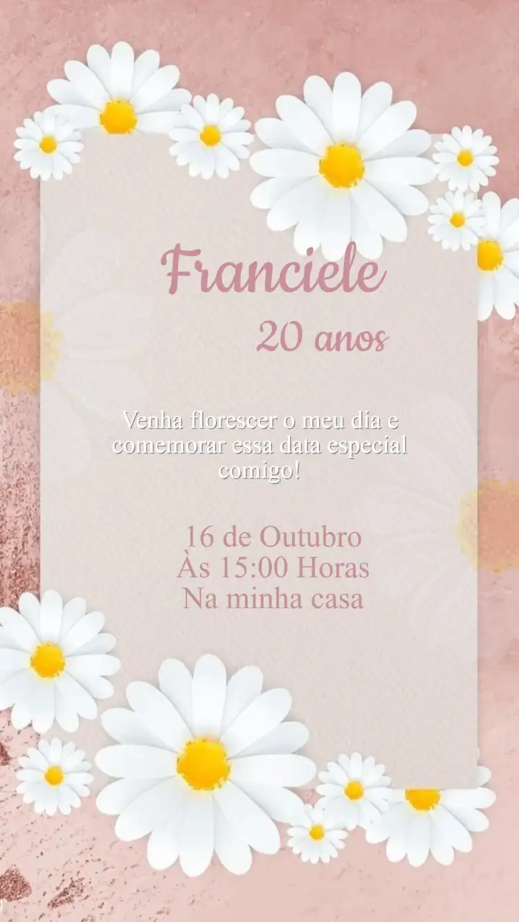 Convite Aniversário Jardim das Margaridas