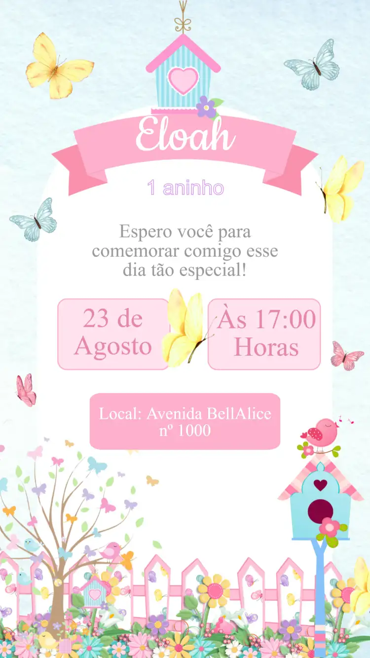 Convite Aniversário Jardim Encantado