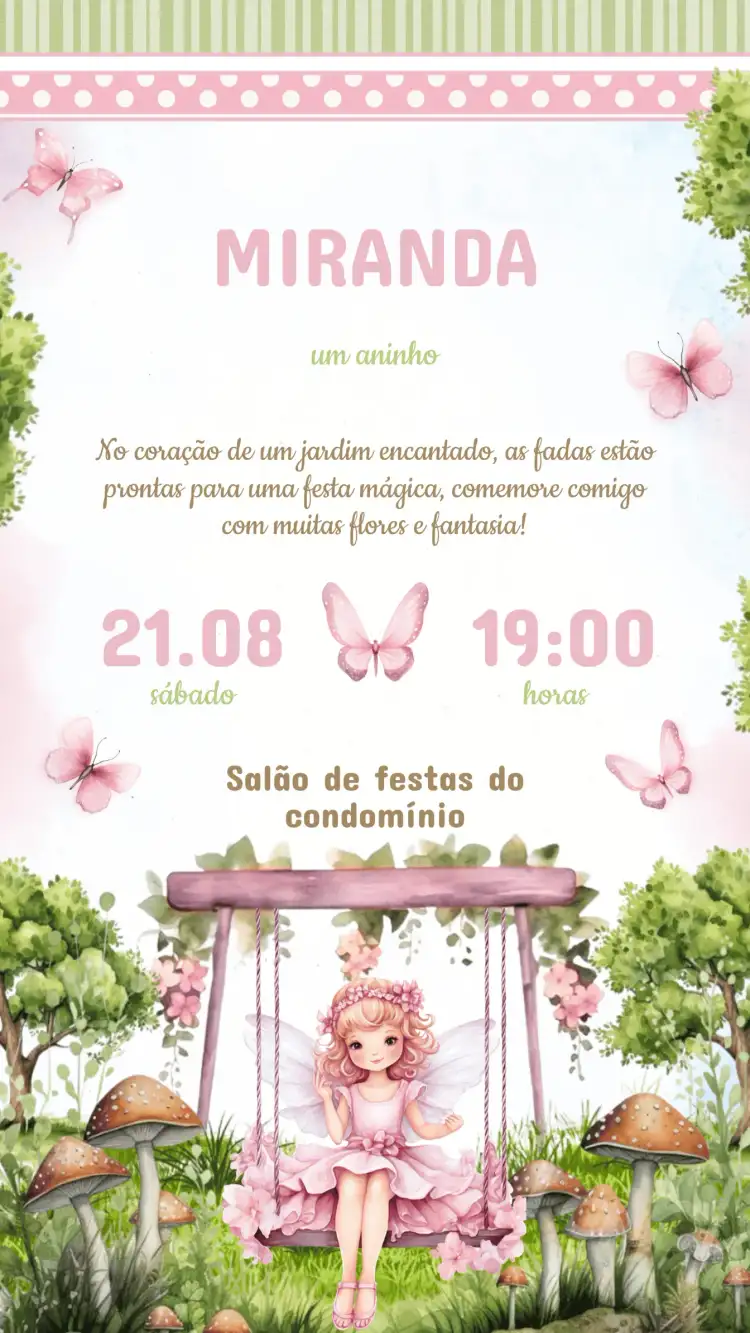 Convite Aniversário Jardim Encantado