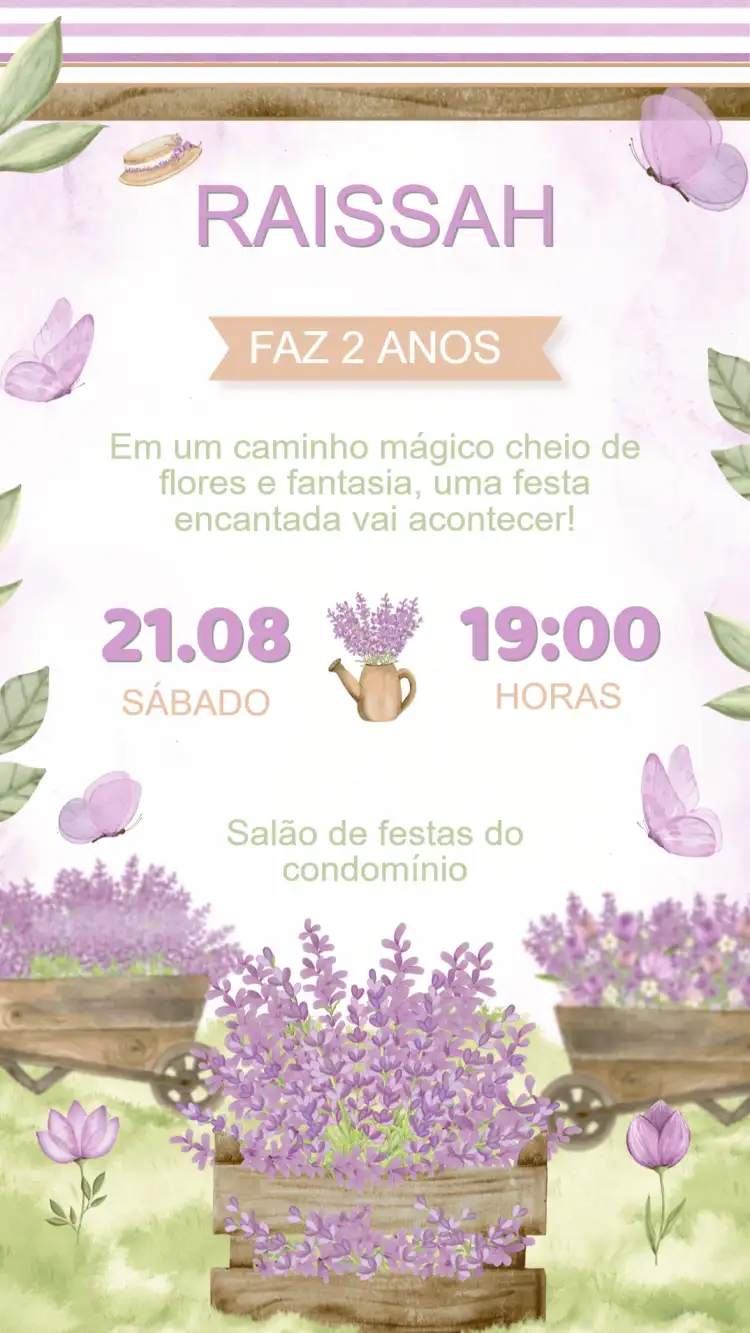Convite Aniversário Jardim Encantado