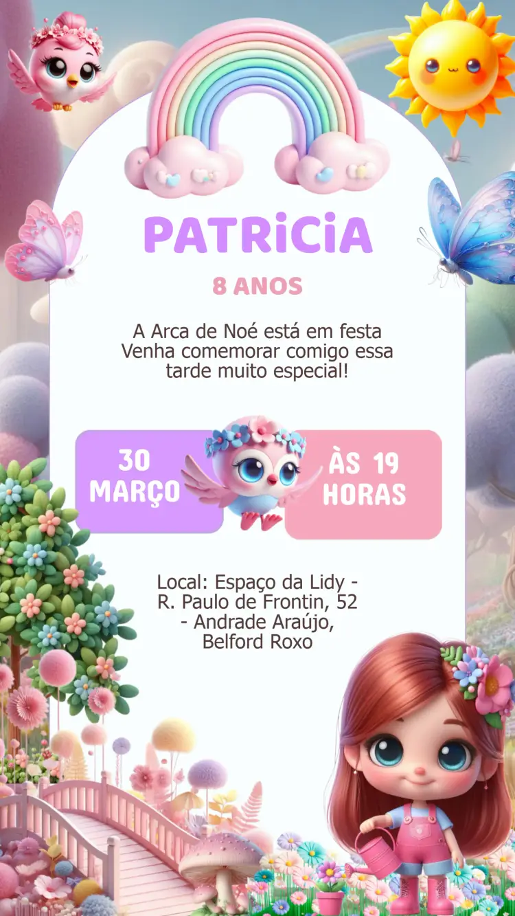 Convite Aniversário Jardim Encantado