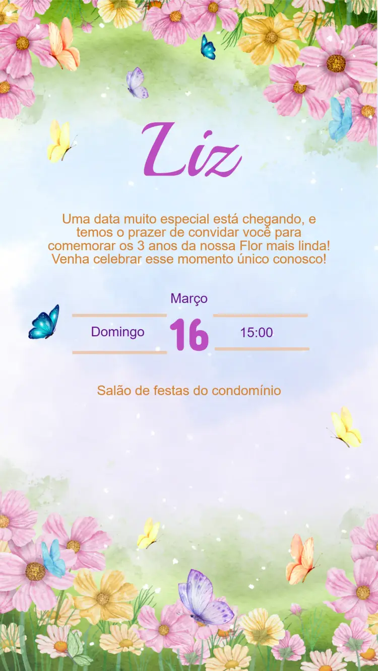 Convite Aniversário JARDIM ENCANTADO
