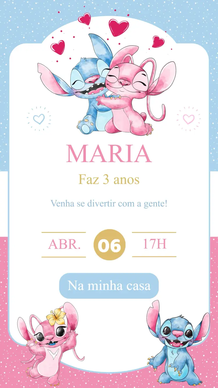 Convite Aniversário Lilo e Stitch