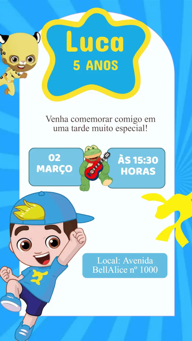 Convite Aniversário Lucas Neto