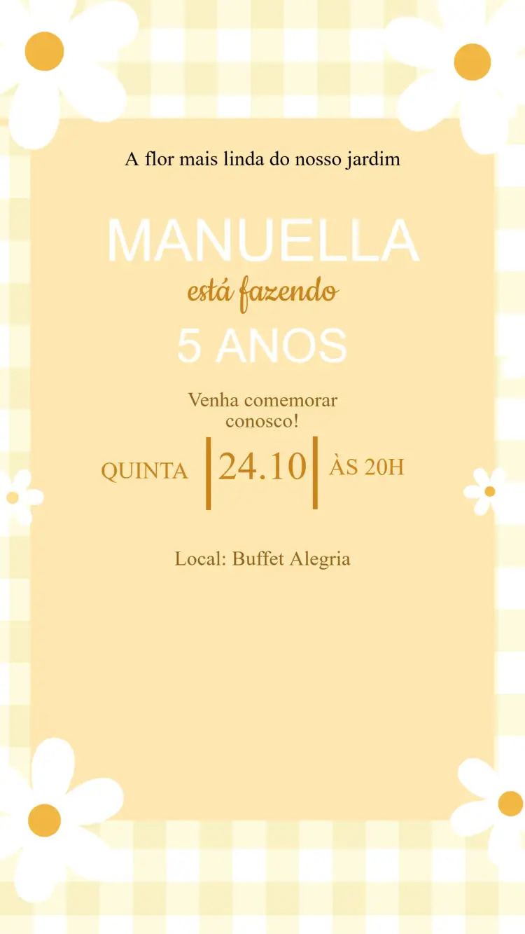 Convite Aniversário Margaridas