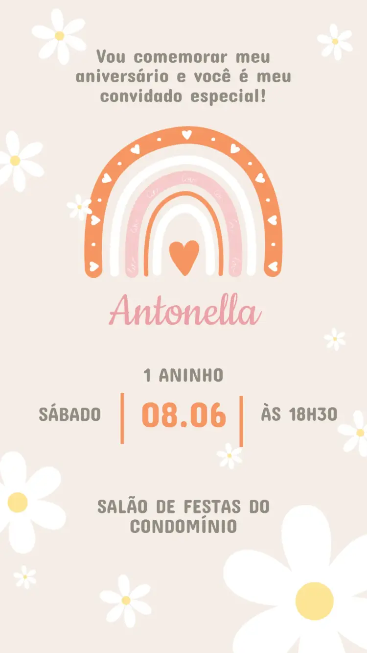 Convite Aniversário Margaridas