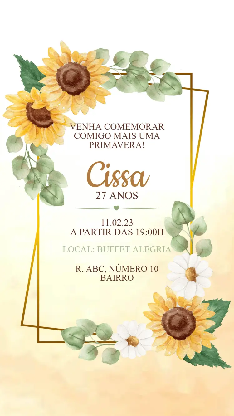 Convite Aniversário Margaridas