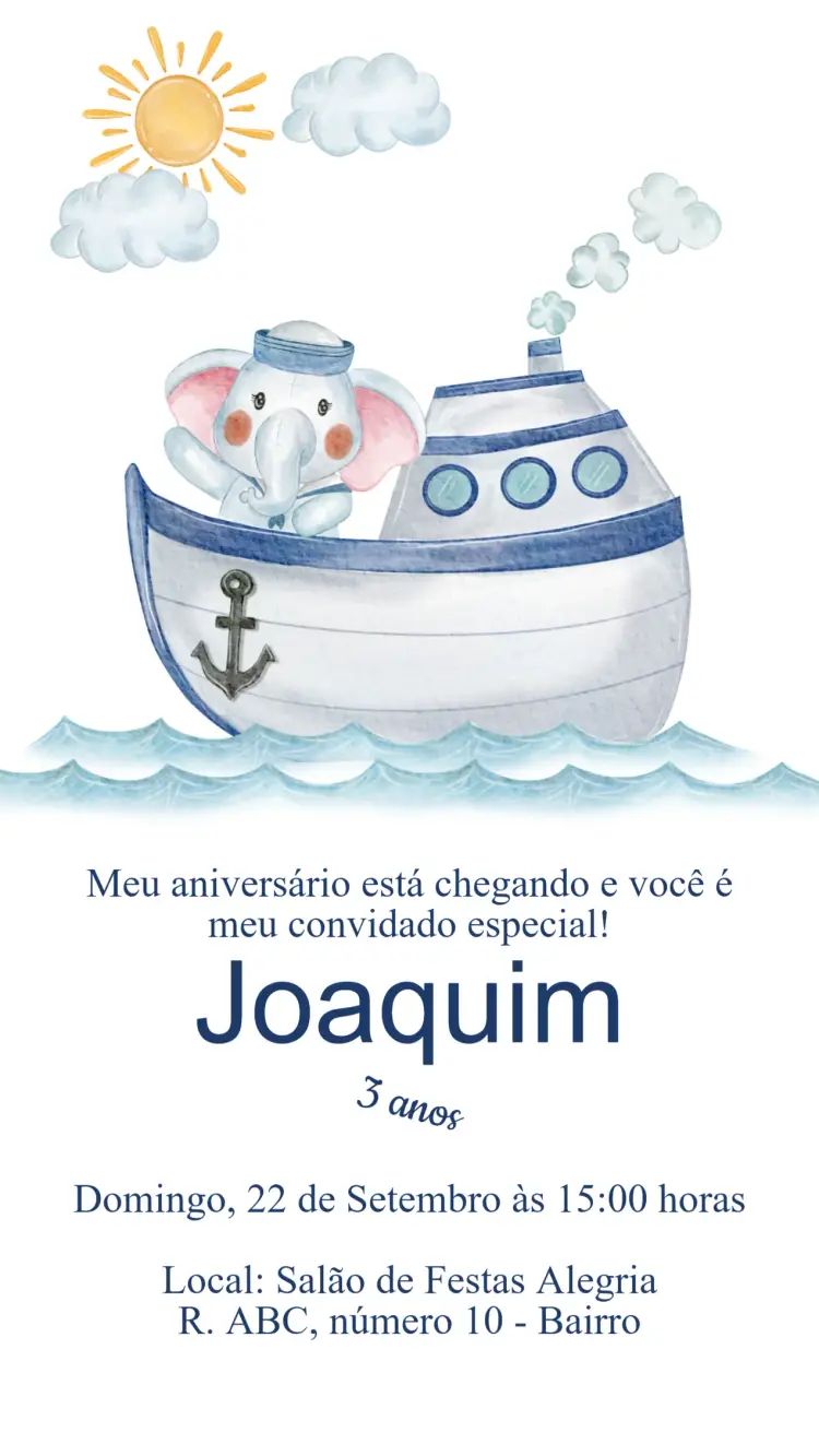 Convite Aniversário Marinheiro